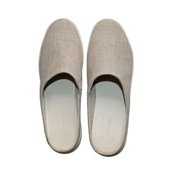 Vince Mules Canvas Vianne Natural Beige Comfort Shoes‎ Womens Size 9.5 NEW - Picture 8 of 12
